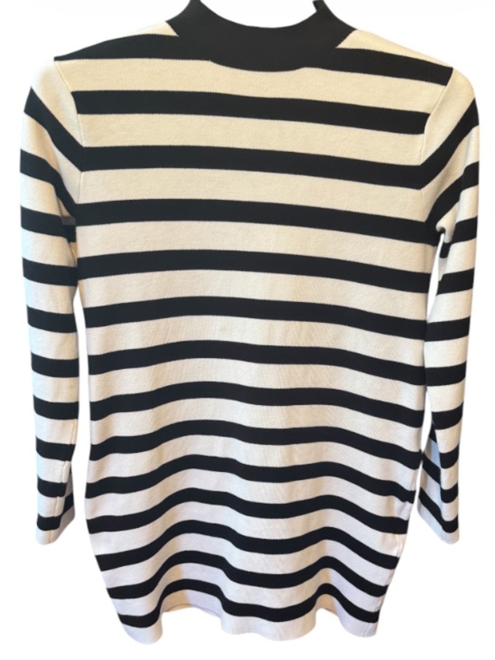 Mango Black and white Striped Women's long Sweater - Crewneck used size L